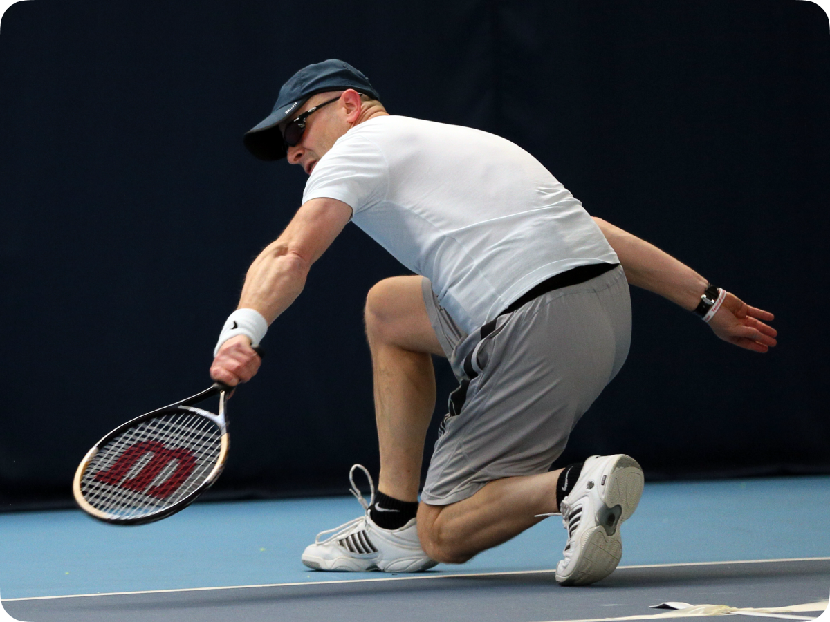 man playing tennis